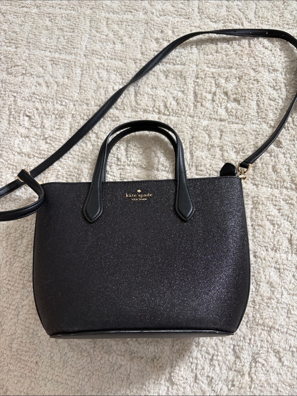 kate spade Black Glitter Crossbody Tote